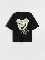 Koszulki dla chłopców - Reserved - T-shirt z nadrukiem - czarny - miniaturka - grafika 1