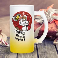 Szklanki - Kufel z mrożonego szkła - Ho ho ho na piwo z imieniem - miniaturka - grafika 1