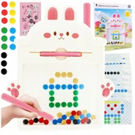 Zabawki interaktywne dla dzieci - Tablica Magnetyczna Board Mozaika Guzikowa Montessori Układanka Kropki Z989R - miniaturka - grafika 1