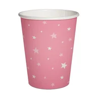 Naczynia i sztućce jednorazowe - Kubki papierowe eko Różowe w gwiazdki 250ml 10szt - PAW - miniaturka - grafika 1