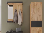 Półki do salonu - Panel wiszący dębowy Taranto nr 02 Garderoba dąb czysty olej - miniaturka - grafika 1