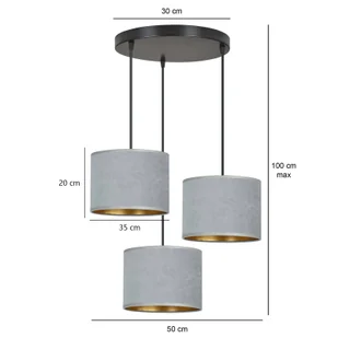 Emibig Hilde lampa wisząca 3-punktowa szara 1050/3PREM 1050/3PREM - Lampy sufitowe - miniaturka - grafika 5