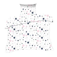 Pościel dla dzieci - Extrapościel Pościel bawełniana 140x200 363K gwiazdki biała różowa Kids 24 - miniaturka - grafika 1