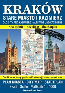 Kraków. Stare Miasto i Kazimierz. Plan miasta foliowany 1:4000 - Atlasy i mapy - miniaturka - grafika 1