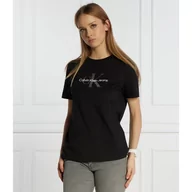 Koszulki i topy damskie - CALVIN KLEIN JEANS T-shirt | Regular Fit - miniaturka - grafika 1