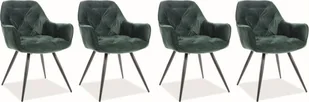 Signal Zestaw krzeseł CHERRY VELVET 4 szt zielone ZESTAW-CHERRYVCZ-4SZT - Krzesła - miniaturka - grafika 1