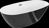 Wanny - Mexen Eris wanna wolnostojąca 180 x 95 cm, biała/czarna, przelew czarny - 53441809575-70 - miniaturka - grafika 1