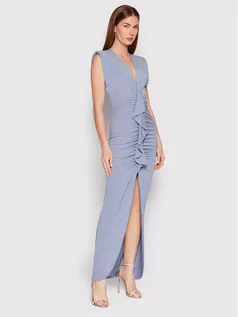 Sukienki - Kontatto Sukienka wieczorowa M1218 Niebieski Slim Fit - grafika 1