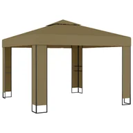 Altany ogrodowe - vidaXL Altana z podwójnym dachem, 3x3x2,7 m, taupe, 180 g/m - miniaturka - grafika 1