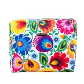 Kosmetyczki, organizery i kuferki - Folkstar, Duża Kosmetyczka Folk, Wzory Łowickie, Biała - miniaturka - grafika 1