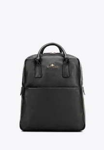 Damski plecak ze skóry naturalnej w prostokątnej formie czarny - Torebki damskie Damski plecak ze skóry naturalnej w prostokątnej formie czarny - Torebki damskie - miniaturka - grafika 1