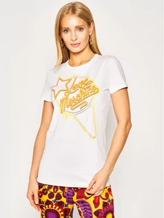 Koszulki i topy damskie - Love Moschino T-Shirt W4F7362E 1698 Biały Regular Fit - grafika 1