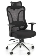 Fotele i krzesła biurowe - Elior Obrotowy ergonomiczny czarny fotel z regulowanym zagłówkiem T1-B57 - miniaturka - grafika 1