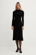 Sukienki - Pepe Jeans sukienka kolor czarny midi dopasowana PL9537749 - miniaturka - grafika 1