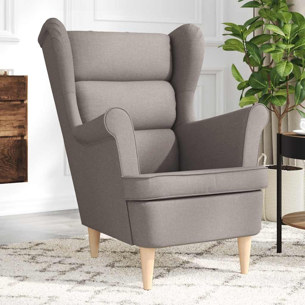 Fotel, kolor taupe, 74x84x100 cm, obity tkaniną