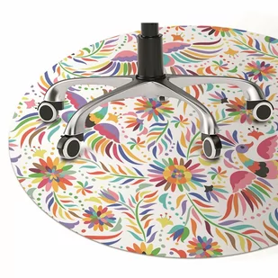 Podkładka pod krzesło obrotowe Ptaki fi100 cm - Podnóżki, podpórki, podkładki - miniaturka - grafika 1