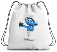 Torby szkolne - PLECAK WOREK SMERFY SZKOLNY NA BUTY WF - miniaturka - grafika 1