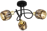 Lampy sufitowe - Globo Indiana 54357-3B plafon lampa sufitowa spot 3x40W E14 czarny/złoty - miniaturka - grafika 1