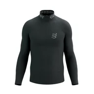 Koszulki sportowe męskie - COMPRESSPORT koszulka termoaktywna unisex 3D THERMO HZ LS TOP black - miniaturka - grafika 1