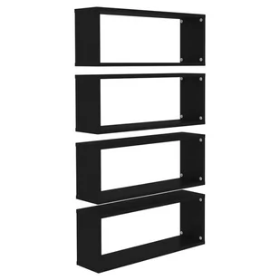 VidaXL Lumarko Półki ścienne kostki, 4 szt., czarne, 60x15x23 cm, płyta 807137 VidaXL - Półki do salonu - miniaturka - grafika 1
