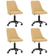 Krzesła - vidaXL Lumarko Obrotowe krzesła stołowe, 4 szt., żółte, obite tkaniną 3090178 - miniaturka - grafika 1