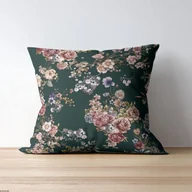 Poduszki ogrodowe - Poduszka z poszewką ogrodowa wzór Kwiaty na butelkowej zieleni - miniaturka - grafika 1