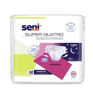 Seni Super Quatro, pieluchomajtki, Medium, 75-110 cm, 10 sztuk - Pieluchy dla dorosłych - miniaturka - grafika 1