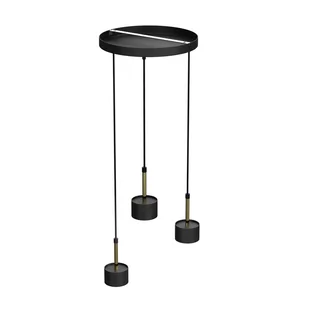 Lampa wisząca Arena okrągła 3-pkt., czarno-złota - Lampy sufitowe - miniaturka - grafika 2
