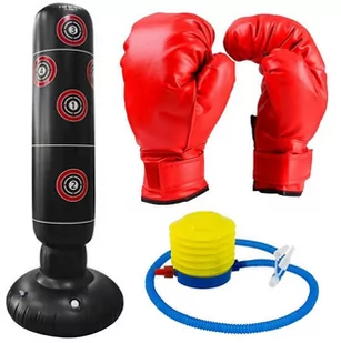 Dmuchany Worek Bokserski + Rękawice + Pompka Trening Boks 160X30Cm Ft44 - Worki treningowe - miniaturka - grafika 1