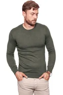 Swetry męskie - Wrangler, Sweter męski, Crew Knit Dusty Olive W85672P45, rozmiar XXL - miniaturka - grafika 1