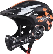 Kaski rowerowe - Dziecięcy kask rowerowy LIXADA, zdejmowany kask pełnotwarzowy, regulowany kask rowerowy dla dzieci, pomarańczowy - miniaturka - grafika 1