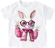 Koszulki dla dziewczynek - Koszulka z zajączkiem dla dziewczynki - wzór bunny45 - miniaturka - grafika 1