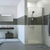 Ścianki i drzwi prysznicowe - Huppe Classics 2 4-kąt Drzwi skrzydłowe do wnęki 90x190 cm profile srebrne połysk, szkło privatima Anti-Plaque C23502069375 - miniaturka - grafika 1