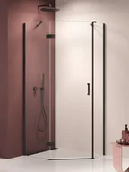 Kabiny prysznicowe - Kabina prysznicowa pięciokątna lewa drzwi uchylne kolor czarny mat 100x80 cm K-3792 New Trendy Nesta Black _______ W SKLEPIE________ - miniaturka - grafika 1