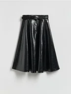 Spódnice - Reserved - Spódnica z imitacji skóry z paskiem - czarny - miniaturka - grafika 1