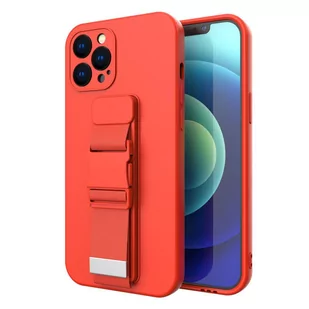 Rope case żelowe etui ze smyczą łańcuszkiem torebka smycz iPhone XS Max czerwony - Etui i futerały do telefonów - miniaturka - grafika 2