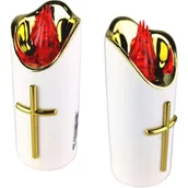 Lampiony i znicze - DUŻA ŚWIECA LED NA BATERIE WKŁAD DO ZNICZY 12,5cm DO ZNICZA ZNICZ WKŁADY - miniaturka - grafika 1