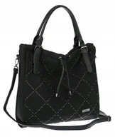 Torebki damskie - Torebka Damska Listonoszka Shopper Duża Modna Torba na Ramię CH6685 Czarna - miniaturka - grafika 1