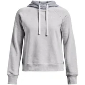 Bluzy damskie - Bluza Damska Under Armour Rival Fleece Cb Hoodie Szara 1373031 014-Xxl - miniaturka - grafika 1
