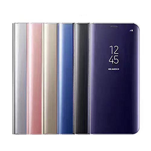 FidgetGear Smart Mirror View Flip Hard Pocket Case do Samsung Galaxy S9 S9+ etui na telefon torba srebrna dla S8