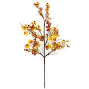 Sztuczne kwiaty - Jesienna gałązka z owocami dzikiej róży, 60 x 15 cm - miniaturka - grafika 1