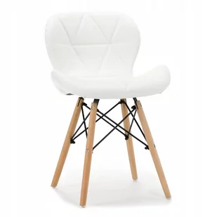 krzesło DURO skandynawskie ekoskóra białe - Krzesła - miniaturka - grafika 1