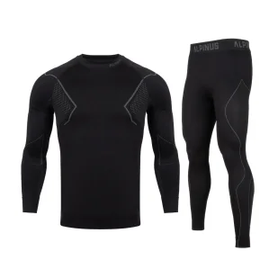 Bielizna Termoaktywna Męska Alpinus Active Base Layer Set - Czarna - Odzież taktyczna i umundurowanie - miniaturka - grafika 1