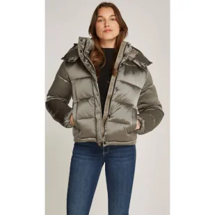 CALVIN KLEIN JEANS Satynowa kurtka | Regular Fit - Kurtki damskie - miniaturka - grafika 1