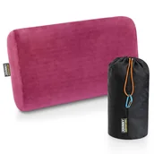 Akcesoria turystyczne - Poduszka podróżna memory JOHNNY ADVENTURE magenta z woreczkiem - miniaturka - grafika 1