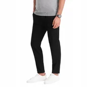 Spodnie męskie - Spodnie męskie o klasycznym kroju w kratę czarne V5 OM-PACP-0187 XL - miniaturka - grafika 1