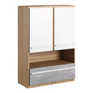 Regały - Szafka 2D1S PLANO PN-04 dąb nash/mitu grey/biały - miniaturka - grafika 1