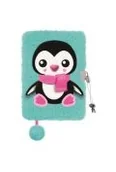 Podręczniki dla liceum - Pamiętnik z kłódką 3D Włochacz A5 Penguin mkmn - miniaturka - grafika 1