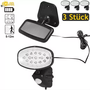 Solarna lampa ścienna LED Zestaw 3 czujników ruchu - Lampy ogrodowe - miniaturka - grafika 1