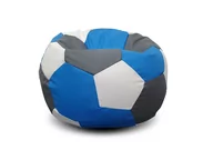 Fotele i pufy dla dzieci - Pufa piłka XXXL worek szaro-niebiesko-biała - miniaturka - grafika 1